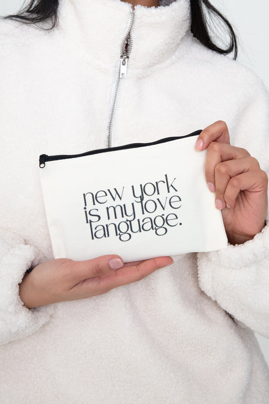 New York is My Love Language™ Canvas Zipper Pouch
