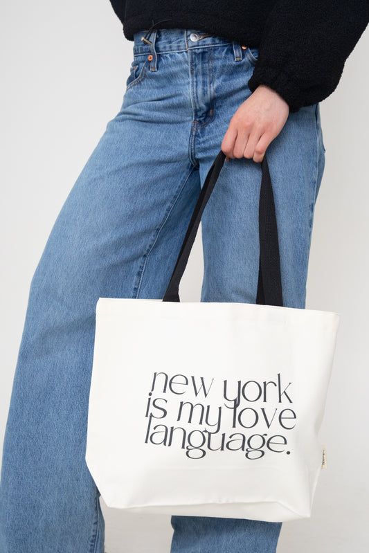 New York is My Love Language™ 16 oz Canvas Tote Bag